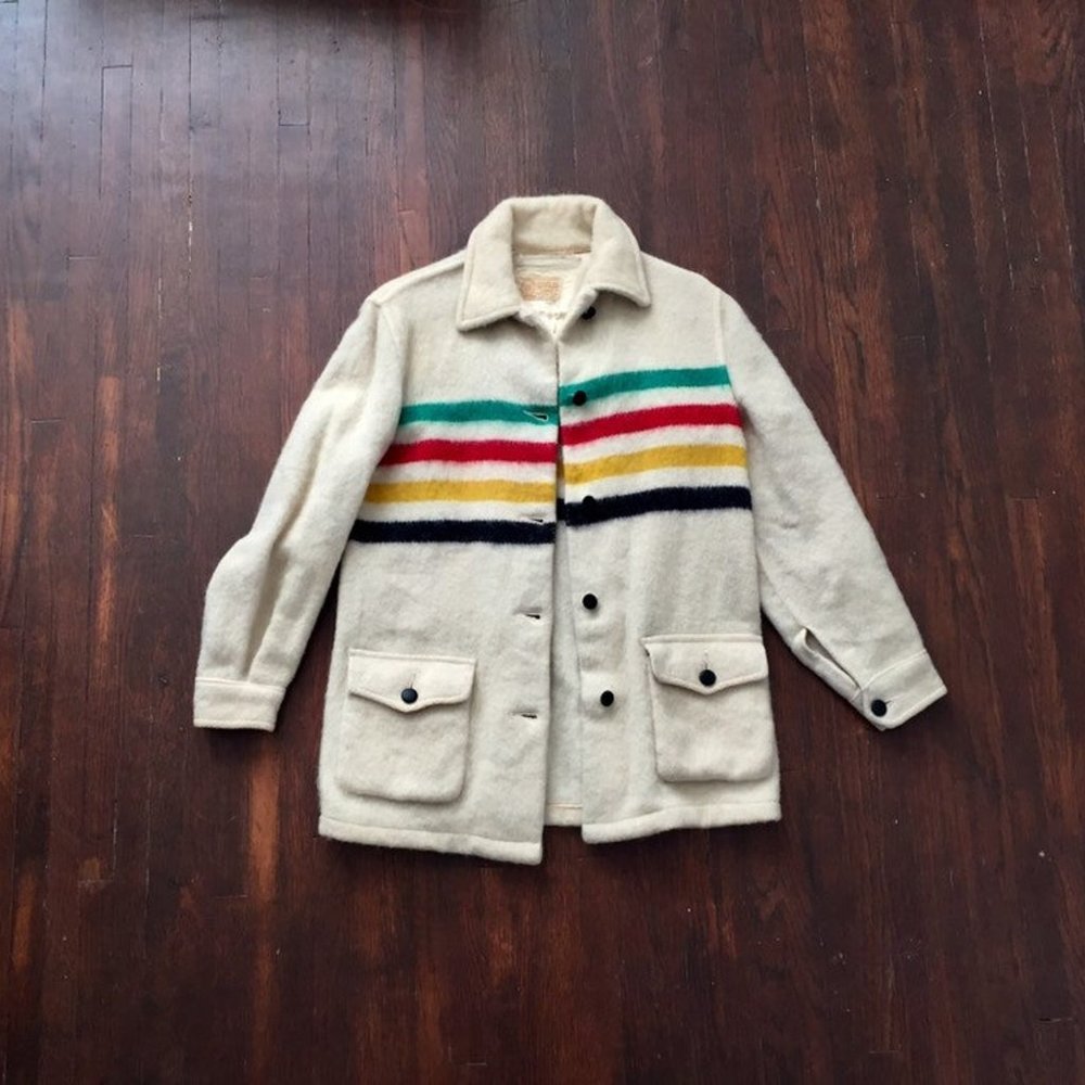 1940s Hudson Bay Four Point Wool Vintage Jacket